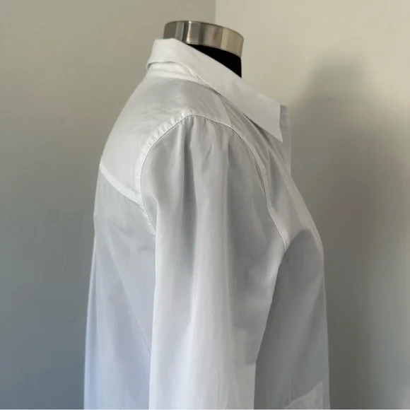 Lafayette 148 New York Wilkes Italian Sculpted Button Up Tunic Shirt Sz S - Picture 10 of 16